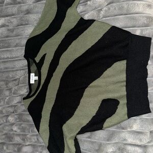 Black and Green Striped Sweater